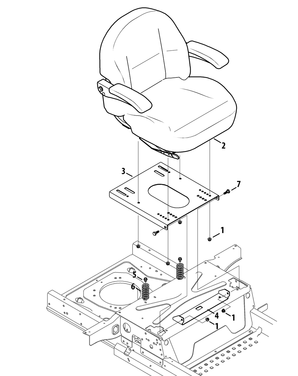 Seat Assembly Diagram and Parts List for Z-FORCELZ48 (53ATDAGB-53ATDAGB050)(2014) Cub Cadet Lawn Tractor